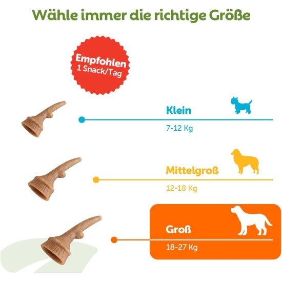 WHIMZEES by Wellness Antler Antler Dog Snack for Medium Dogs, Medium, Pack of 12, Calming, No Added Sugar, Grain-Free, Natural, Low Fat WHIMZEES by Wellness Antler Antler Dog Snack for Medium Dogs, Medium, Pack of 12, Calming, No Added Sugar, Grain-Free, Natural, Low Fat