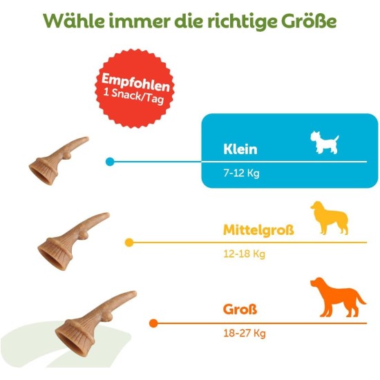 WHIMZEES by Wellness Antler Antler Dog Snack for Medium Dogs, Medium, Pack of 12, Calming, No Added Sugar, Grain-Free, Natural, Low Fat WHIMZEES by Wellness Antler Antler Dog Snack for Medium Dogs, Medium, Pack of 12, Calming, No Added Sugar, Grain-Free, Natural, Low Fat