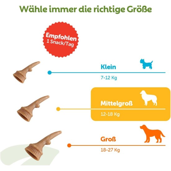 WHIMZEES by Wellness Antler Antler Dog Snack for Medium Dogs, Medium, Pack of 12, Calming, No Added Sugar, Grain-Free, Natural, Low Fat WHIMZEES by Wellness Antler Antler Dog Snack for Medium Dogs, Medium, Pack of 12, Calming, No Added Sugar, Grain-Free, Natural, Low Fat
