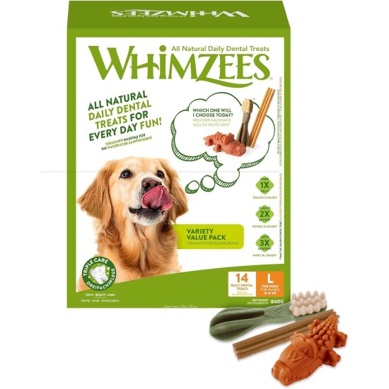 Whimzees Variety Value Box - 14 Dog Treats Whimzees Variety Value Box - 14 Dog Treats
