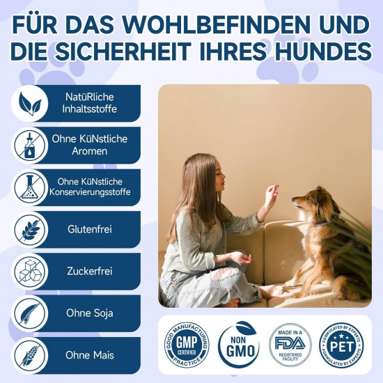 Woyamay Calming Agents for Dogs, Pack of 200 Natural Sedative Snacks for Dogs, Against Separation Anxiety, Barking, Fireworks & Thunderstorms - For All Dog Breeds, Chicken Flavour Woyamay Calming Agents for Dogs, Pack of 200 Natural Sedative Snacks for Dogs, Against Separation Anxiety, Barking, Fireworks & Thunderstorms - For All Dog Breeds, Chicken Flavour