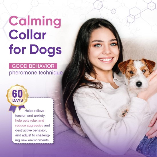 YFCACT Pack of 4 Calm Collars, Natural Sedative for Small, Medium, Large Dogs, Pheromones for Anxiety, Stress and Aggressiveness, 60 Days, Effective Time, Waterproof, Adjustable Sedative YFCACT Pack of 4 Calm Collars, Natural Sedative for Small, Medium, Large Dogs, Pheromones for Anxiety, Stress and Aggressiveness, 60 Days, Effective Time, Waterproof, Adjustable Sedative