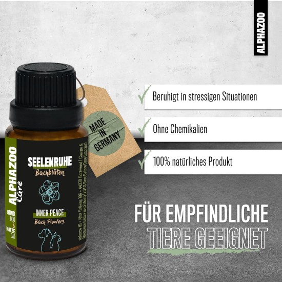 alphazoo Seelenruhe Anti-Stress Bach Flowers for Dogs and Cats 15 g I Globules Calming Tablets Against Hustle and Stress I Natural Soothing Agent alphazoo Seelenruhe Anti-Stress Bach Flowers for Dogs and Cats 15 g I Globules Calming Tablets Against Hustle and Stress I Natural Soothing Agent