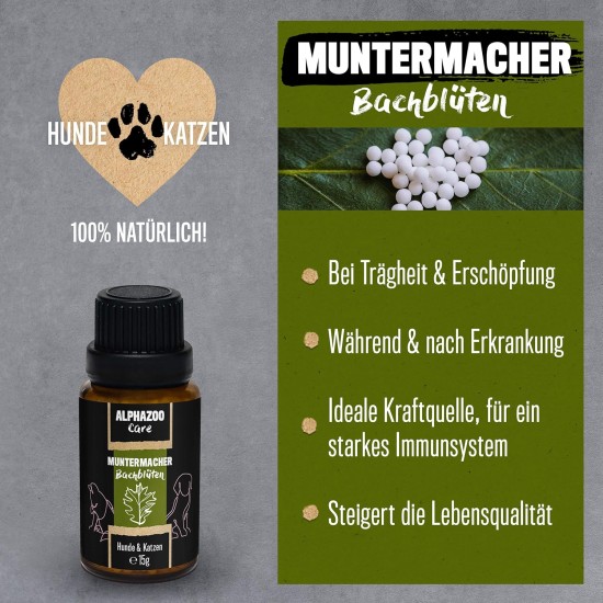 alphazoo Seelenruhe Anti-Stress Bach Flowers for Dogs and Cats 15 g I Globules Calming Tablets Against Hustle and Stress I Natural Soothing Agent alphazoo Seelenruhe Anti-Stress Bach Flowers for Dogs and Cats 15 g I Globules Calming Tablets Against Hustle and Stress I Natural Soothing Agent