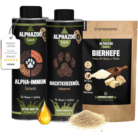 alphazoo Seelenruhe Combi Dogs, Calming Tablets, Oil for Dogs & Bach Flowers, Soothing, Relaxing & Against Stress, Natural & Relax alphazoo Seelenruhe Combi Dogs, Calming Tablets, Oil for Dogs & Bach Flowers, Soothing, Relaxing & Against Stress, Natural & Relax