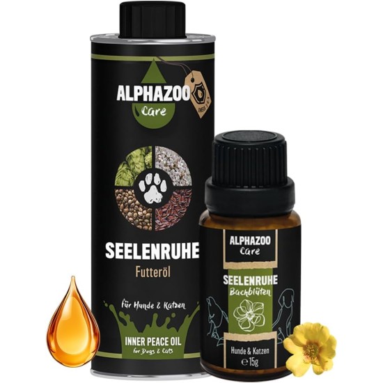 alphazoo Seelenruhe Combi Dogs, Calming Tablets, Oil for Dogs & Bach Flowers, Soothing, Relaxing & Against Stress, Natural & Relax alphazoo Seelenruhe Combi Dogs, Calming Tablets, Oil for Dogs & Bach Flowers, Soothing, Relaxing & Against Stress, Natural & Relax