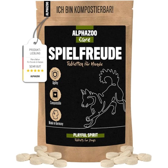 alphazoo Seelenruhe Natural Soothing Agent for Dogs, 120 x Tablets with Hemp Oil and Valerian, Against Stress and Anxiety, For More Relaxation alphazoo Seelenruhe Natural Soothing Agent for Dogs, 120 x Tablets with Hemp Oil and Valerian, Against Stress and Anxiety, For More Relaxation