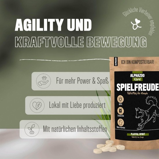 alphazoo Seelenruhe Natural Soothing Agent for Dogs, 120 x Tablets with Hemp Oil and Valerian, Against Stress and Anxiety, For More Relaxation alphazoo Seelenruhe Natural Soothing Agent for Dogs, 120 x Tablets with Hemp Oil and Valerian, Against Stress and Anxiety, For More Relaxation