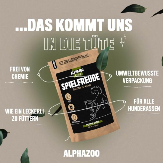 alphazoo Seelenruhe Natural Soothing Agent for Dogs, 120 x Tablets with Hemp Oil and Valerian, Against Stress and Anxiety, For More Relaxation alphazoo Seelenruhe Natural Soothing Agent for Dogs, 120 x Tablets with Hemp Oil and Valerian, Against Stress and Anxiety, For More Relaxation
