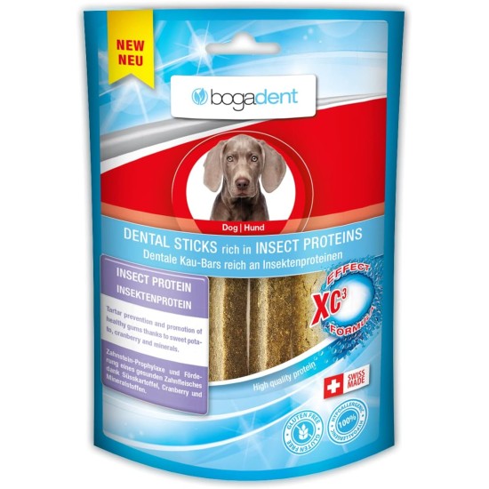 bogar, Bogadent Dental Sticks Dog, Protein-Rich Dog Snacks, Prevents Tartar and Gum Irritation, Dental Care for Dogs, Dog Accessories, 50 g, Pack of 4