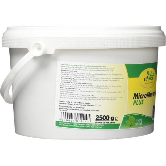 cdVet Naturprodukte MicroMineral Plus Dog & Cat 2.5 kg - Extra Zinc and Selenium - Vitamin, Mineral and Trace Element Generator - Gastric Acid Binder - Pollutant Binders - Gastrointestinal Regulation cdVet Naturprodukte MicroMineral Plus Dog & Cat 2.5 kg - Extra Zinc and Selenium - Vitamin, Mineral and Trace Element Generator - Gastric Acid Binder - Pollutant Binders - Gastrointestinal Regulation