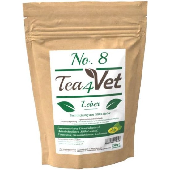 cdVet Naturprodukte Tea4Vet No 8 Liver 150 g - Dog - Tea Blend - for Nutritional Liver Support - with Milk Dietel + Yam Root + Artichoke Leaves - 100% Natural cdVet Naturprodukte Tea4Vet No 8 Liver 150 g - Dog - Tea Blend - for Nutritional Liver Support - with Milk Dietel + Yam Root + Artichoke Leaves - 100% Natural