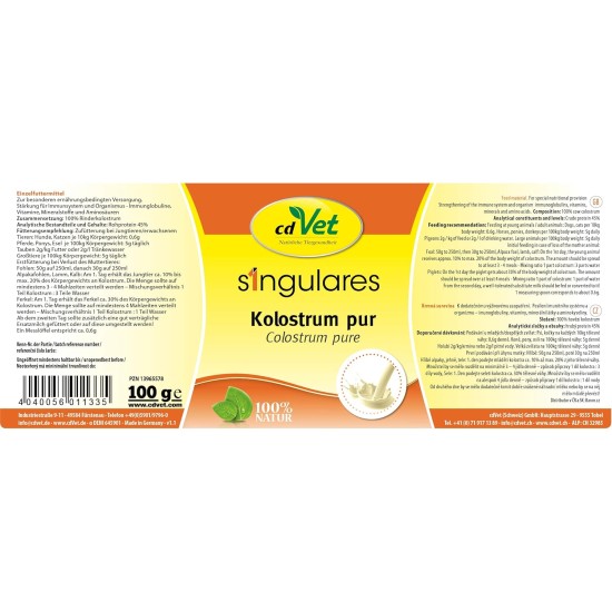 cdVet Singulares Colostrum Pure 100g cdVet Singulares Colostrum Pure 100g