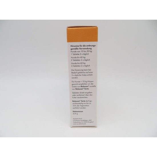 cp-pharma Relaxan Forte | 30 Tablets | Supplementary Feed for Large Dogs | Multivitamins, Minerals and Amino Acids of Natural Origin | For Stress Reactions cp-pharma Relaxan Forte | 30 Tablets | Supplementary Feed for Large Dogs | Multivitamins, Minerals and Amino Acids of Natural Origin | For Stress Reactions