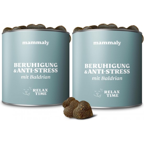 mammaly Relax Time Soothing Agent for Dogs - 110 Treats with Valerian & Lemon Balm (Relaxation & Anti-Stress Agent) Delicious Snacks Peace & Relaxation Dog for Anxiety / Stress mammaly Relax Time Soothing Agent for Dogs - 110 Treats with Valerian & Lemon Balm (Relaxation & Anti-Stress Agent) Delicious Snacks Peace & Relaxation Dog for Anxiety / Stress