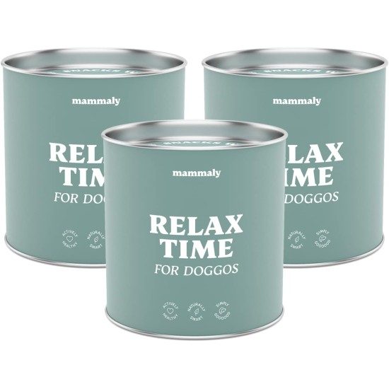 mammaly Relax Time Soothing Agent for Dogs - 110 Treats with Valerian & Lemon Balm (Relaxation & Anti-Stress Agent) Delicious Snacks Peace & Relaxation Dog for Anxiety / Stress mammaly Relax Time Soothing Agent for Dogs - 110 Treats with Valerian & Lemon Balm (Relaxation & Anti-Stress Agent) Delicious Snacks Peace & Relaxation Dog for Anxiety / Stress