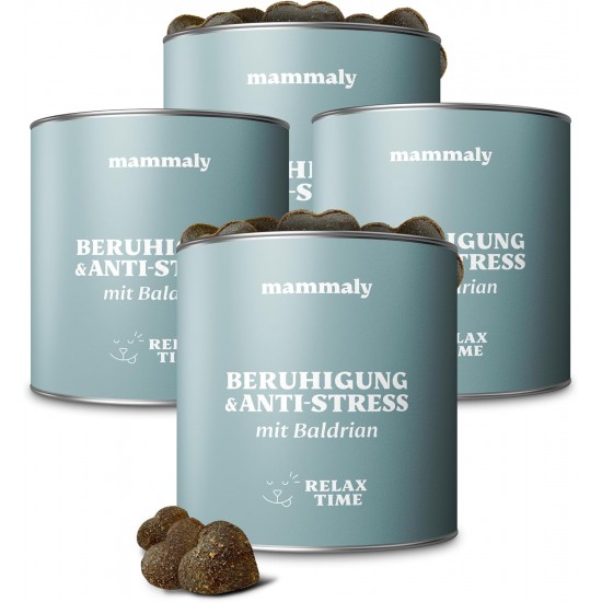 mammaly Relax Time Soothing Agent for Dogs - 110 Treats with Valerian & Lemon Balm (Relaxation & Anti-Stress Agent) Delicious Snacks Peace & Relaxation Dog for Anxiety / Stress mammaly Relax Time Soothing Agent for Dogs - 110 Treats with Valerian & Lemon Balm (Relaxation & Anti-Stress Agent) Delicious Snacks Peace & Relaxation Dog for Anxiety / Stress