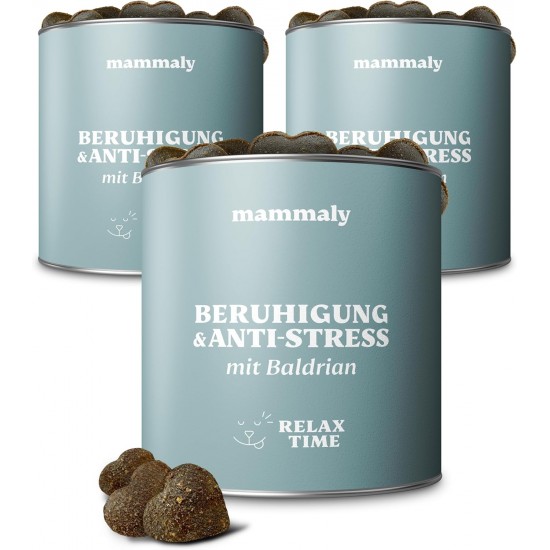 mammaly Relax Time Soothing Agent for Dogs - 110 Treats with Valerian & Lemon Balm (Relaxation & Anti-Stress Agent) Delicious Snacks Peace & Relaxation Dog for Anxiety / Stress mammaly Relax Time Soothing Agent for Dogs - 110 Treats with Valerian & Lemon Balm (Relaxation & Anti-Stress Agent) Delicious Snacks Peace & Relaxation Dog for Anxiety / Stress