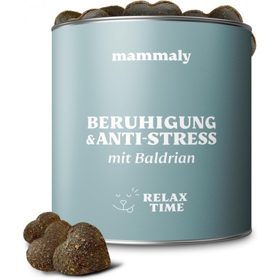 mammaly Relax Time Soothing Agent for Dogs - 110 Treats with Valerian & Lemon Balm (Relaxation & Anti-Stress Agent) Delicious Snacks Peace & Relaxation Dog for Anxiety / Stress mammaly Relax Time Soothing Agent for Dogs - 110 Treats with Valerian & Lemon Balm (Relaxation & Anti-Stress Agent) Delicious Snacks Peace & Relaxation Dog for Anxiety / Stress