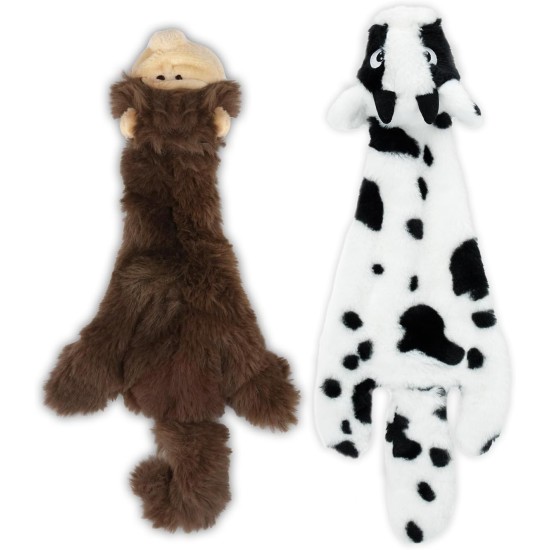 2-in-1 Squeaky Dog Toy with Soft, Durable Fabric for Small, Medium and Large Pets - No Filling for Playing Around the House, 4 Figures, Size L 2-in-1 Squeaky Dog Toy with Soft, Durable Fabric for Small, Medium and Large Pets - No Filling for Playing Around the House, 4 Figures, Size L