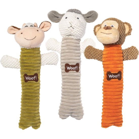2-in-1 Squeaky Dog Toy with Soft, Durable Fabric for Small, Medium and Large Pets - No Filling for Playing Around the House, 4 Figures, Size L 2-in-1 Squeaky Dog Toy with Soft, Durable Fabric for Small, Medium and Large Pets - No Filling for Playing Around the House, 4 Figures, Size L