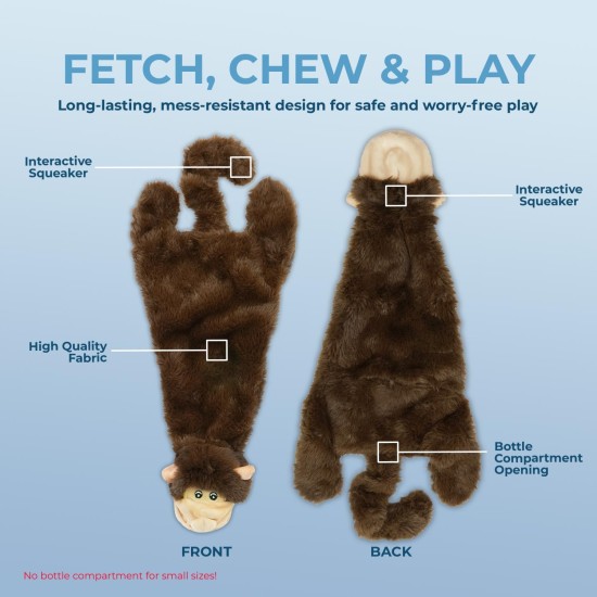2-in-1 Squeaky Dog Toy with Soft, Durable Fabric for Small, Medium and Large Pets - No Filling for Playing Around the House, 4 Figures, Size L 2-in-1 Squeaky Dog Toy with Soft, Durable Fabric for Small, Medium and Large Pets - No Filling for Playing Around the House, 4 Figures, Size L