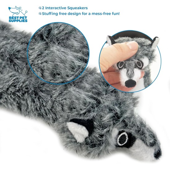 2-in-1 Squeaky Dog Toy with Soft, Durable Fabric for Small, Medium and Large Pets - No Filling for Playing Around the House, 4 Figures, Size L 2-in-1 Squeaky Dog Toy with Soft, Durable Fabric for Small, Medium and Large Pets - No Filling for Playing Around the House, 4 Figures, Size L