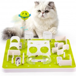 ALL FOR PAWS Interactives Cat Treat Maze Toy Cat Food Dispenser Kitty Puzzle Feeder Catnip Toy Cat Wand Toy Cat Fun Playing Toys Kitten Toys ALL FOR PAWS Interactives Cat Treat Maze Toy Cat Food Dispenser Kitty Puzzle Feeder Catnip Toy Cat Wand Toy Cat Fun Playing Toys Kitten Toys