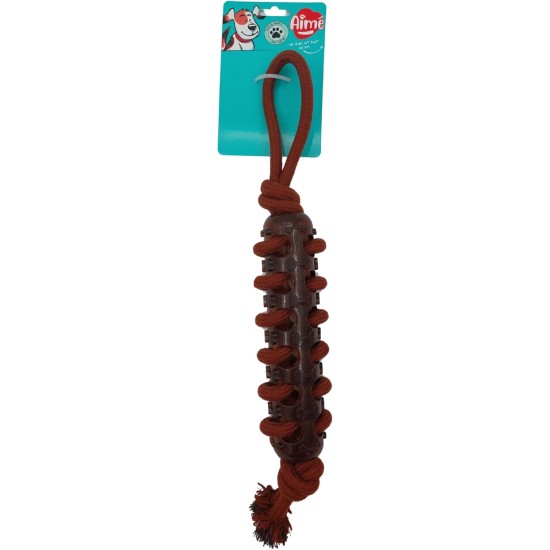 Aimé Hundespielzeug – Gummiseil – Spielzeug für Beschäftigung und Interaktion – auf Basis von recycelter Baumwolle und Polyester – Zwei-Material – strapazierfähiges Spiel für Kauer weich – 46 cm Aimé Hundespielzeug – Gummiseil – Spielzeug für Beschäftigung und Interaktion – auf Basis von recycelter Baumwolle und Polyester – Zwei-Material – strapazierfähiges Spiel für Kauer weich – 46 cm