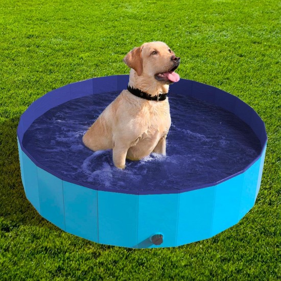 Avilia Folding Pool for Dogs, Refreshing and Non-Slip, 120 x 30 cm, Scratch-Resistant PVC with Drain Plug, Ideal for Summer and Pets Avilia Folding Pool for Dogs, Refreshing and Non-Slip, 120 x 30 cm, Scratch-Resistant PVC with Drain Plug, Ideal for Summer and Pets