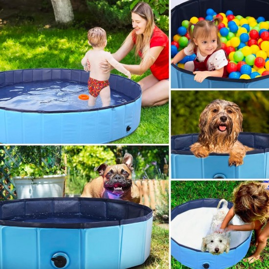 Avilia Folding Pool for Dogs, Refreshing and Non-Slip, 120 x 30 cm, Scratch-Resistant PVC with Drain Plug, Ideal for Summer and Pets Avilia Folding Pool for Dogs, Refreshing and Non-Slip, 120 x 30 cm, Scratch-Resistant PVC with Drain Plug, Ideal for Summer and Pets