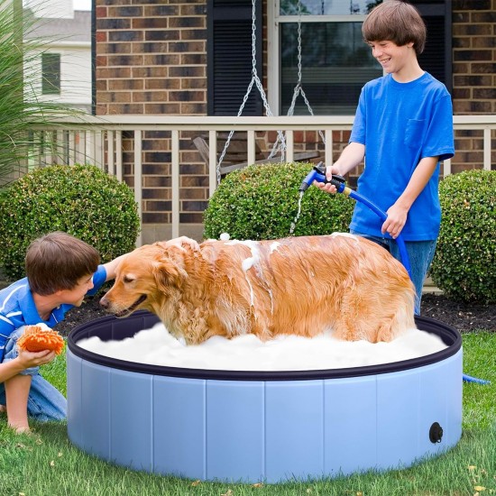 Avilia Folding Pool for Dogs, Refreshing and Non-Slip, 120 x 30 cm, Scratch-Resistant PVC with Drain Plug, Ideal for Summer and Pets Avilia Folding Pool for Dogs, Refreshing and Non-Slip, 120 x 30 cm, Scratch-Resistant PVC with Drain Plug, Ideal for Summer and Pets