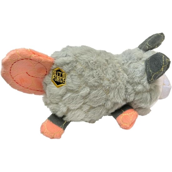 BITE FORCE Wildlife - Durable Plush Dog Toy - Dog Toy Made with Kevlar - Multi-layer and Reinforced Stitching - Squeaker for Interactive Play - Ideal for Strong Chewers (Opossum) BITE FORCE Wildlife - Durable Plush Dog Toy - Dog Toy Made with Kevlar - Multi-layer and Reinforced Stitching - Squeaker for Interactive Play - Ideal for Strong Chewers (Opossum)