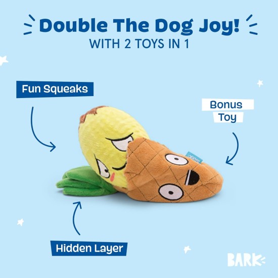 Barkbox 2-in-1 Interactive Plush Dog Toy - Rip & Reveal Toy for Dogs and Puppies - Stimulating Squeaky Pet Toy | Bananas (Small) Barkbox 2-in-1 Interactive Plush Dog Toy - Rip & Reveal Toy for Dogs and Puppies - Stimulating Squeaky Pet Toy | Bananas (Small)