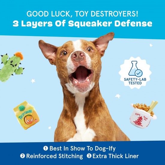 Barkbox 2 in 1 Interactive Plush Dog Toy - Rip and Reveal Dog Toy for Medium & Large Dogs - Stimulating Squeaky Pet Enrichment and Puppy Toy | Bucket o'Fried Barkbox 2 in 1 Interactive Plush Dog Toy - Rip and Reveal Dog Toy for Medium & Large Dogs - Stimulating Squeaky Pet Enrichment and Puppy Toy | Bucket o'Fried