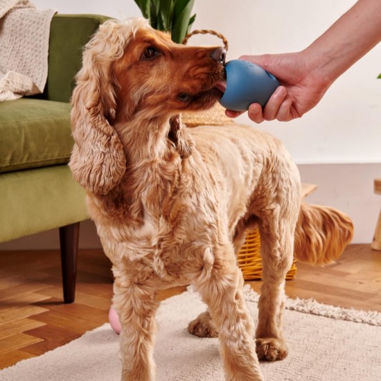 Beco Dog Toy - Boredom Buster Enrichment Toy for Dogs, Interactive Treat Ball, Natural Rubber - Blue Beco Dog Toy - Boredom Buster Enrichment Toy for Dogs, Interactive Treat Ball, Natural Rubber - Blue