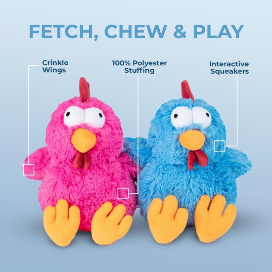 Best Pet Supplies Chicken Crinkle Plush Dog Toys for Interactive Play, Puppy and Senior Game, Colorful Chicken Toy, Cute and Cuddly Crinkle Chicken (Blue) Best Pet Supplies Chicken Crinkle Plush Dog Toys for Interactive Play, Puppy and Senior Game, Colorful Chicken Toy, Cute and Cuddly Crinkle Chicken (Blue)