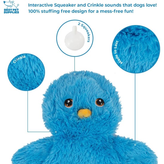 Best Pet Supplies Chicken Crinkle Plush Dog Toys for Interactive Play, Puppy and Senior Game, Colorful Chicken Toy, Cute and Cuddly Crinkle Chicken (Blue) Best Pet Supplies Chicken Crinkle Plush Dog Toys for Interactive Play, Puppy and Senior Game, Colorful Chicken Toy, Cute and Cuddly Crinkle Chicken (Blue)