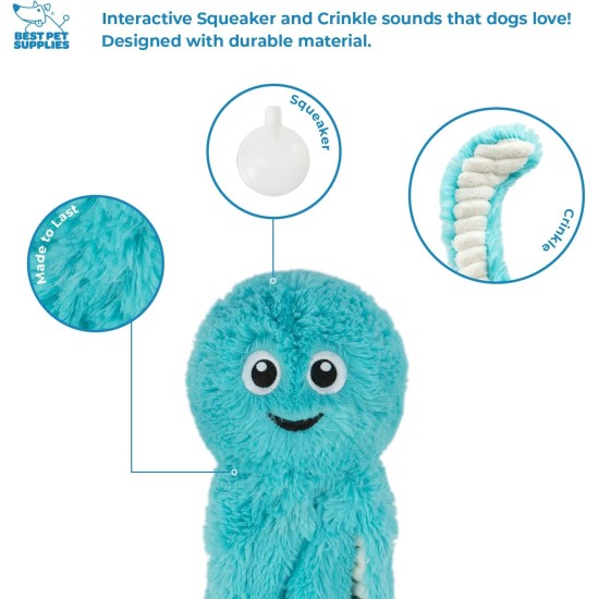 Best Pet Supplies OctoMutant Crinkle Plush Dog Toys for Interactive Play for Puppies and Seniors Indoor Play Soft Head Stuffing Cute and Cuddly - Bundle (Fuchsia, Purple, Turquoise) Best Pet Supplies OctoMutant Crinkle Plush Dog Toys for Interactive Play for Puppies and Seniors Indoor Play Soft Head Stuffing Cute and Cuddly - Bundle (Fuchsia, Purple, Turquoise)