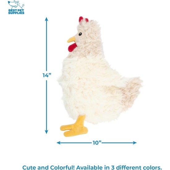 Best Pet Supplies Plush Dog Toy Interactive Play Colorful Indoor Play for Puppies and Seniors - Chicken, Yellow, Pink, Blue Best Pet Supplies Plush Dog Toy Interactive Play Colorful Indoor Play for Puppies and Seniors - Chicken, Yellow, Pink, Blue