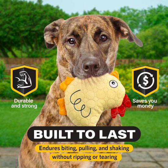 Bite Force Wildlife - Durable Plush Dog Toy - Dog Toy Made with Kevlar, Multi-layer and Reinforced Stitching Squeaker for Interactive Play. Ideal for Strong Chewers (Fox) Bite Force Wildlife - Durable Plush Dog Toy - Dog Toy Made with Kevlar, Multi-layer and Reinforced Stitching Squeaker for Interactive Play. Ideal for Strong Chewers (Fox)
