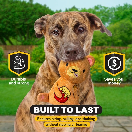 Bite Force Wildlife - Durable Plush Dog Toy - Dog Toy Made with Kevlar, Multi-layer and Reinforced Stitching Squeaker for Interactive Play. Ideal for Strong Chewers (Fox) Bite Force Wildlife - Durable Plush Dog Toy - Dog Toy Made with Kevlar, Multi-layer and Reinforced Stitching Squeaker for Interactive Play. Ideal for Strong Chewers (Fox)