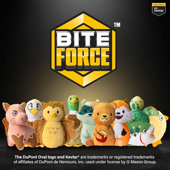 Bite Force Wildlife - Durable Plush Dog Toy - Dog Toy Made with Kevlar, Multi-layer and Reinforced Stitching Squeaker for Interactive Play. Ideal for Strong Chewers (Fox) Bite Force Wildlife - Durable Plush Dog Toy - Dog Toy Made with Kevlar, Multi-layer and Reinforced Stitching Squeaker for Interactive Play. Ideal for Strong Chewers (Fox)