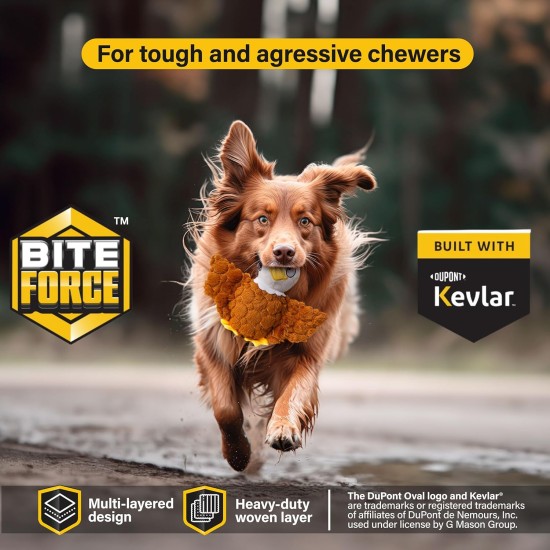 Bite Force Wildlife - Durable Plush Dog Toy - Dog Toy Made with Kevlar, Multi-layer and Reinforced Stitching Squeaker for Interactive Play. Ideal for Strong Chewers (Fox) Bite Force Wildlife - Durable Plush Dog Toy - Dog Toy Made with Kevlar, Multi-layer and Reinforced Stitching Squeaker for Interactive Play. Ideal for Strong Chewers (Fox)