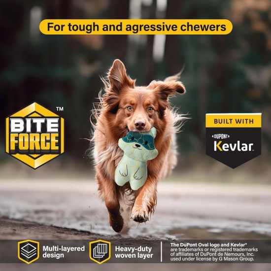 Bite Force Wildlife - Durable Plush Dog Toy - Dog Toy Made with Kevlar, Multi-layer and Reinforced Stitching Squeaker for Interactive Play. Ideal for Strong Chewers (Fox) Bite Force Wildlife - Durable Plush Dog Toy - Dog Toy Made with Kevlar, Multi-layer and Reinforced Stitching Squeaker for Interactive Play. Ideal for Strong Chewers (Fox)