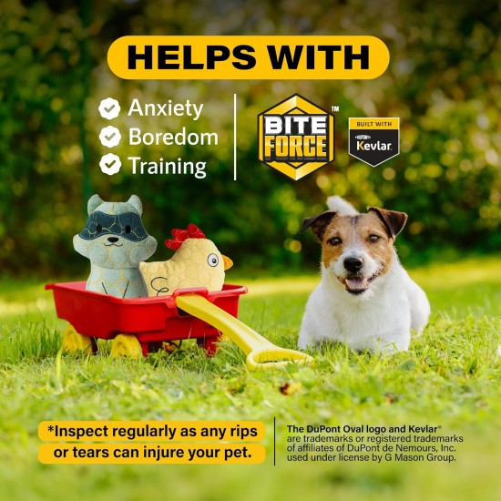 Bite Force Wildlife - Durable Plush Dog Toy - Dog Toy Made with Kevlar, Multi-layer and Reinforced Stitching Squeaker for Interactive Play. Ideal for Strong Chewers (Fox) Bite Force Wildlife - Durable Plush Dog Toy - Dog Toy Made with Kevlar, Multi-layer and Reinforced Stitching Squeaker for Interactive Play. Ideal for Strong Chewers (Fox)