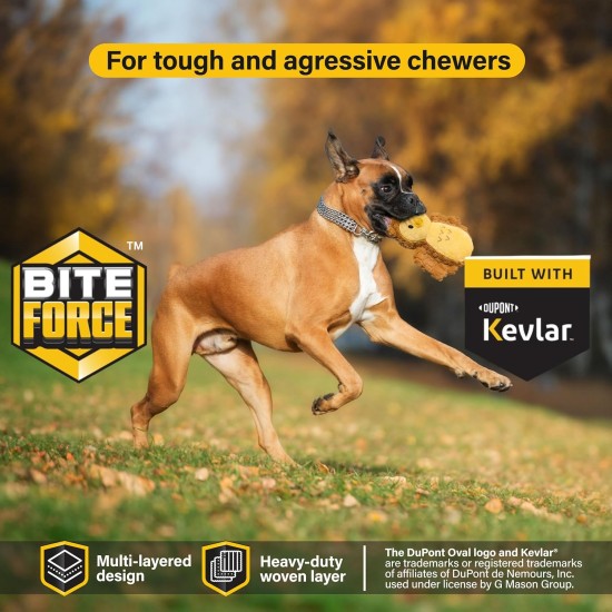 Bite Force Wildlife - Durable Plush Dog Toy - Dog Toy Made with Kevlar, Multi-layer and Reinforced Stitching Squeaker for Interactive Play. Ideal for Strong Chewers (Fox) Bite Force Wildlife - Durable Plush Dog Toy - Dog Toy Made with Kevlar, Multi-layer and Reinforced Stitching Squeaker for Interactive Play. Ideal for Strong Chewers (Fox)