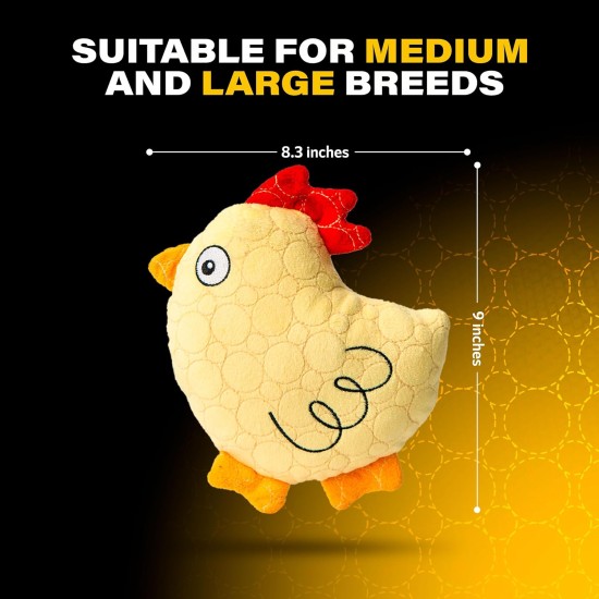 Bite Force Wildlife Durable Plush Dog Toy - Dog Toy Made with Kevlar - Multi-layer and Reinforced Stitching Squeaker for Interactive Play Ideal for Strong Chewers (Chicken) Bite Force Wildlife Durable Plush Dog Toy - Dog Toy Made with Kevlar - Multi-layer and Reinforced Stitching Squeaker for Interactive Play Ideal for Strong Chewers (Chicken)
