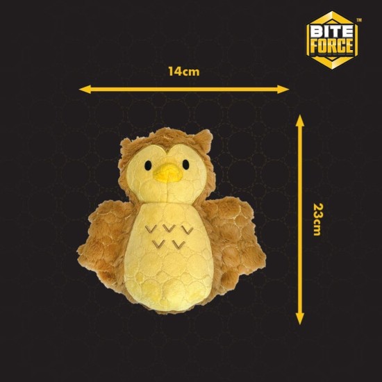 Bite Force Wildlife Durable Plush Dog Toy - Dog Toy Made with Kevlar, Multi-layer and Reinforced Stitching Squeaker for Interactive Play. Ideal for Strong Chewers (Owl) Bite Force Wildlife Durable Plush Dog Toy - Dog Toy Made with Kevlar, Multi-layer and Reinforced Stitching Squeaker for Interactive Play. Ideal for Strong Chewers (Owl)