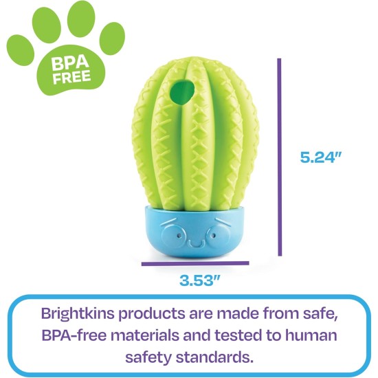 BrightKins Cactus Surprise! Treat Dispenser Treat Puzzle for Pets, Interactive Dog Toy, Treat Dispenser, Interactive Slow Feeding Game, Pack of 2 BrightKins Cactus Surprise! Treat Dispenser Treat Puzzle for Pets, Interactive Dog Toy, Treat Dispenser, Interactive Slow Feeding Game, Pack of 2